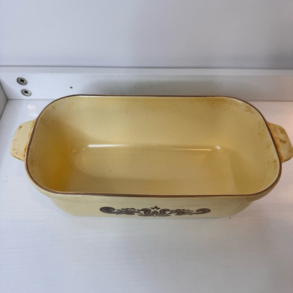 Pfaltzgraff Cream and Brown Ceramic Baking Dish - Picture 2 of 3